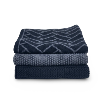 Ecovask Mixed Cloths 3 Pack Raven Herringbone