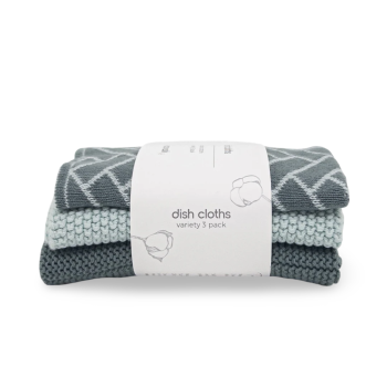 Ecovask Mixed Cloths 3 Pack Sea Foam Herringbone (1)