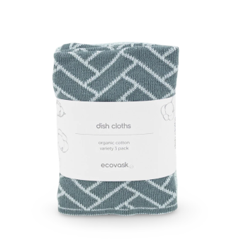 Ecovask Mixed Cloths 3 Pack Sea Foam Herringbone (2)
