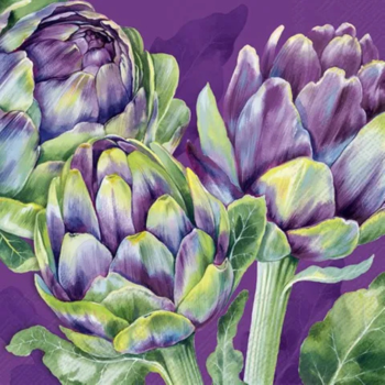 IHR Lunch Napkin Artichokes Violet
