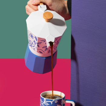 La Cafetière Venice Espresso Maker Blu Fiorato 290ml (4)