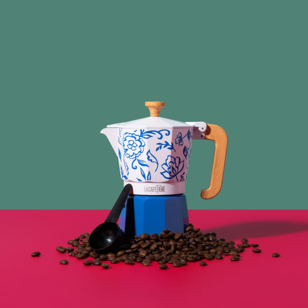 La Cafetière Venice Espresso Maker Blu Fiorato 290ml (6)