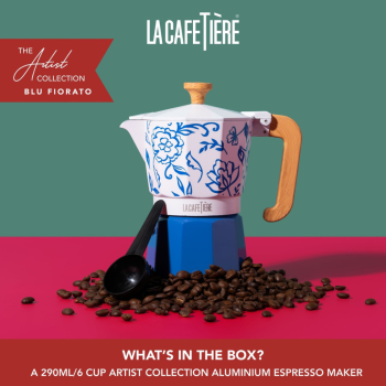 La Cafetière Venice Espresso Maker Blu Fiorato 290ml (7)