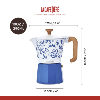 La Cafetière Venice Espresso Maker Blu Fiorato 290ml (8)