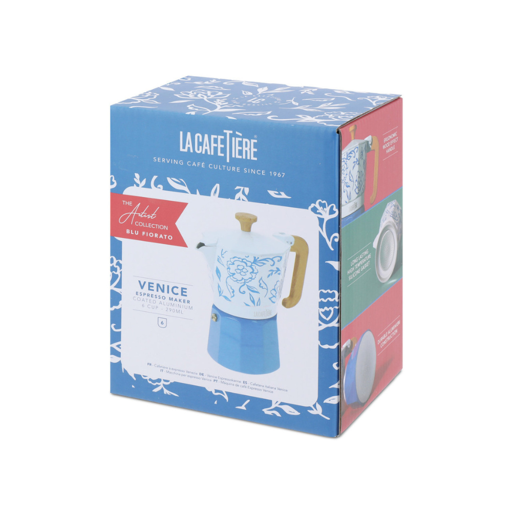 La Cafetière Venice Espresso Maker Blu Fiorato 290ml (9)