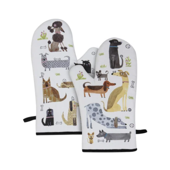 Ashdene Canine Capers Oven Mitt Set of 2