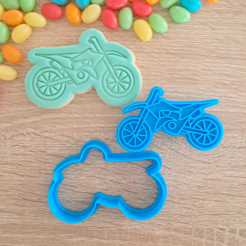 Little Monkey Dirt Bike Cookie Cutter & Fondant Stamp (1)