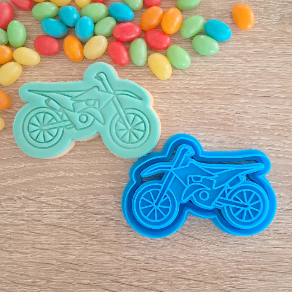 Little Monkey Dirt Bike Cookie Cutter & Fondant Stamp