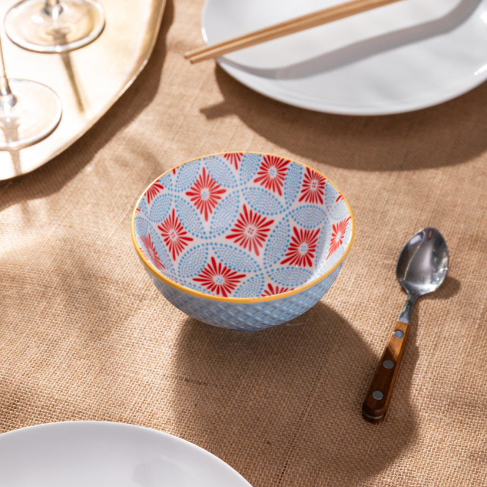 Mikasa Stoneware Nibble Bowl Blue Mosaic 12cm (4)