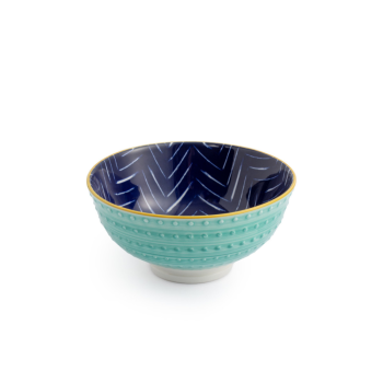 Mikasa Stoneware Nibble Bowl Indigo Chevron 12cm