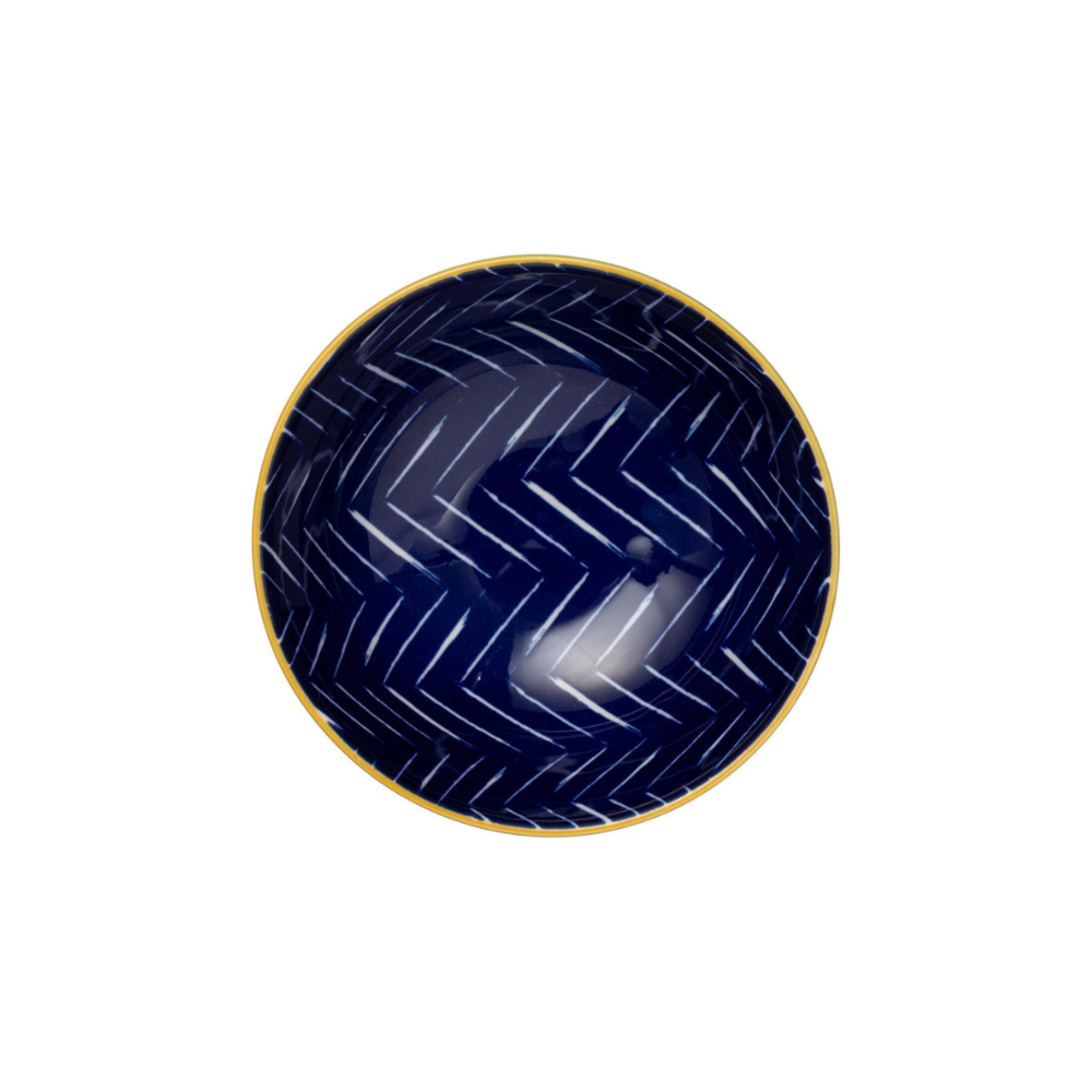 Mikasa Stoneware Nibble Bowl Indigo Chevron 12cm (3)