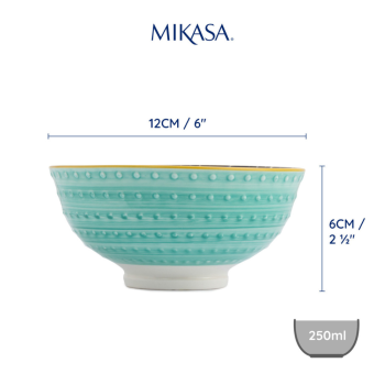 Mikasa Stoneware Nibble Bowl Indigo Chevron 12cm (4)