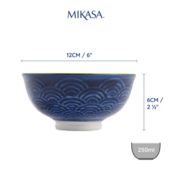 Mikasa Stoneware Nibble Bowl Red & Blue Arc 12cm (4)