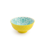 Mikasa Stoneware Nibble Bowl Yellow & Blue Geometric 12cm