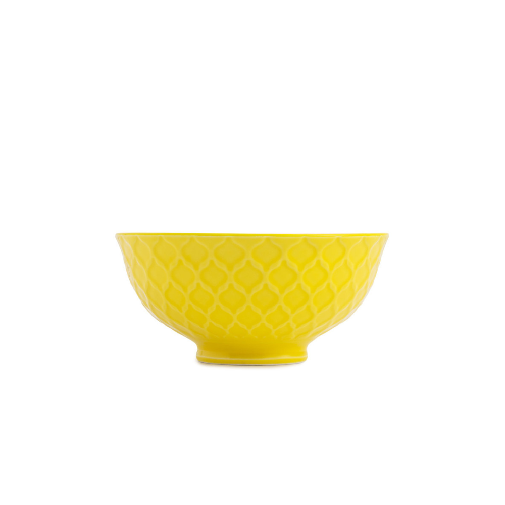 Mikasa Stoneware Nibble Bowl Yellow & Blue Geometric 12cm (2)