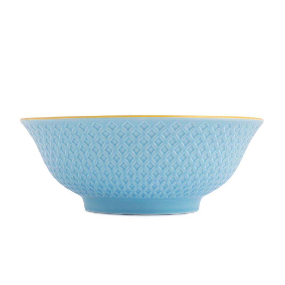 Mikasa Stoneware Ramen Bowl Blue Mosaic 21cm (2)
