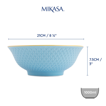Mikasa Stoneware Ramen Bowl Blue Mosaic 21cm (7)