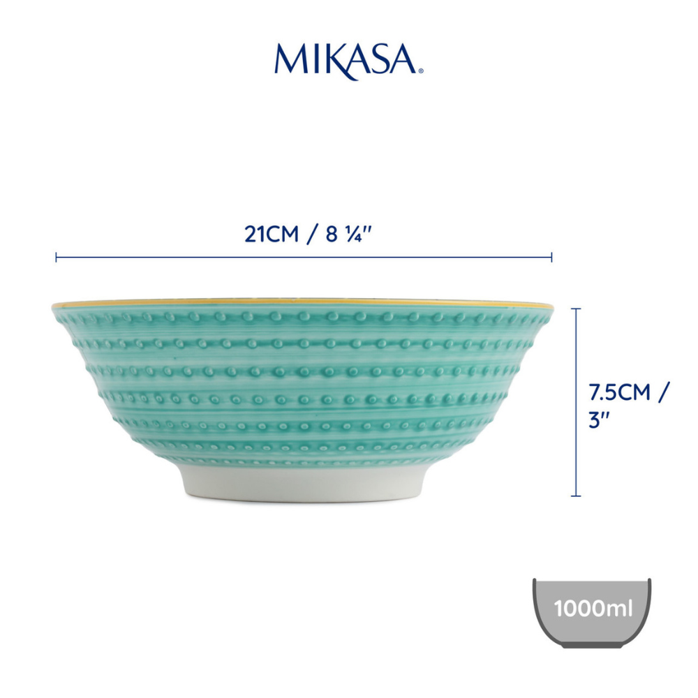 Mikasa Stoneware Ramen Bowl Chevron Indigo 21cm (8)