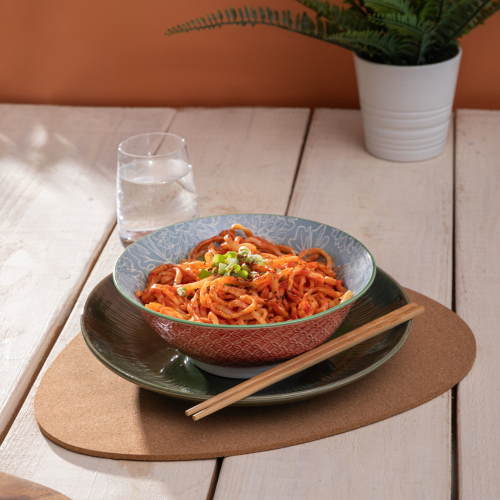Mikasa Stoneware Ramen Bowl Grey Floral 21cm (6)