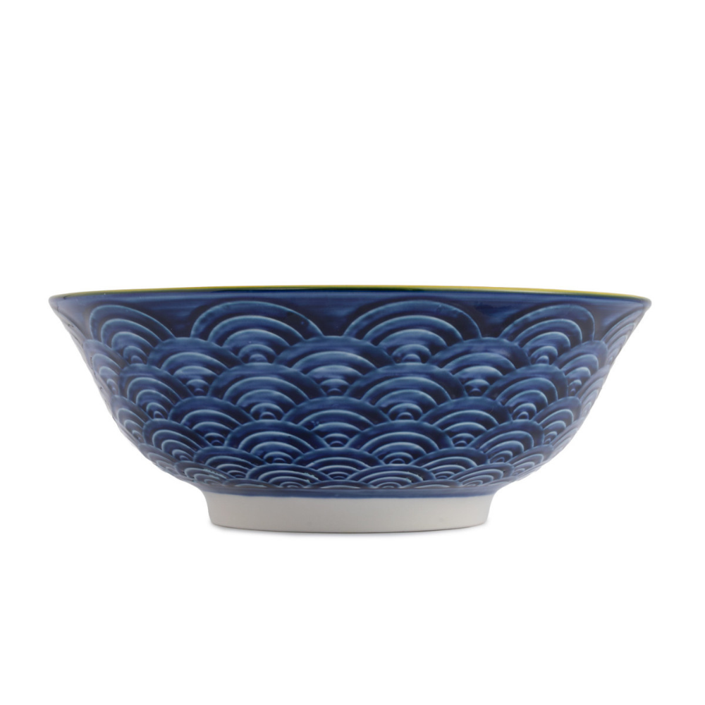 Mikasa Stoneware Ramen Bowl Red & Blue Arc 21cm (2)