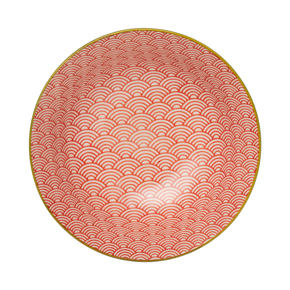 Mikasa Stoneware Ramen Bowl Red & Blue Arc 21cm (3)