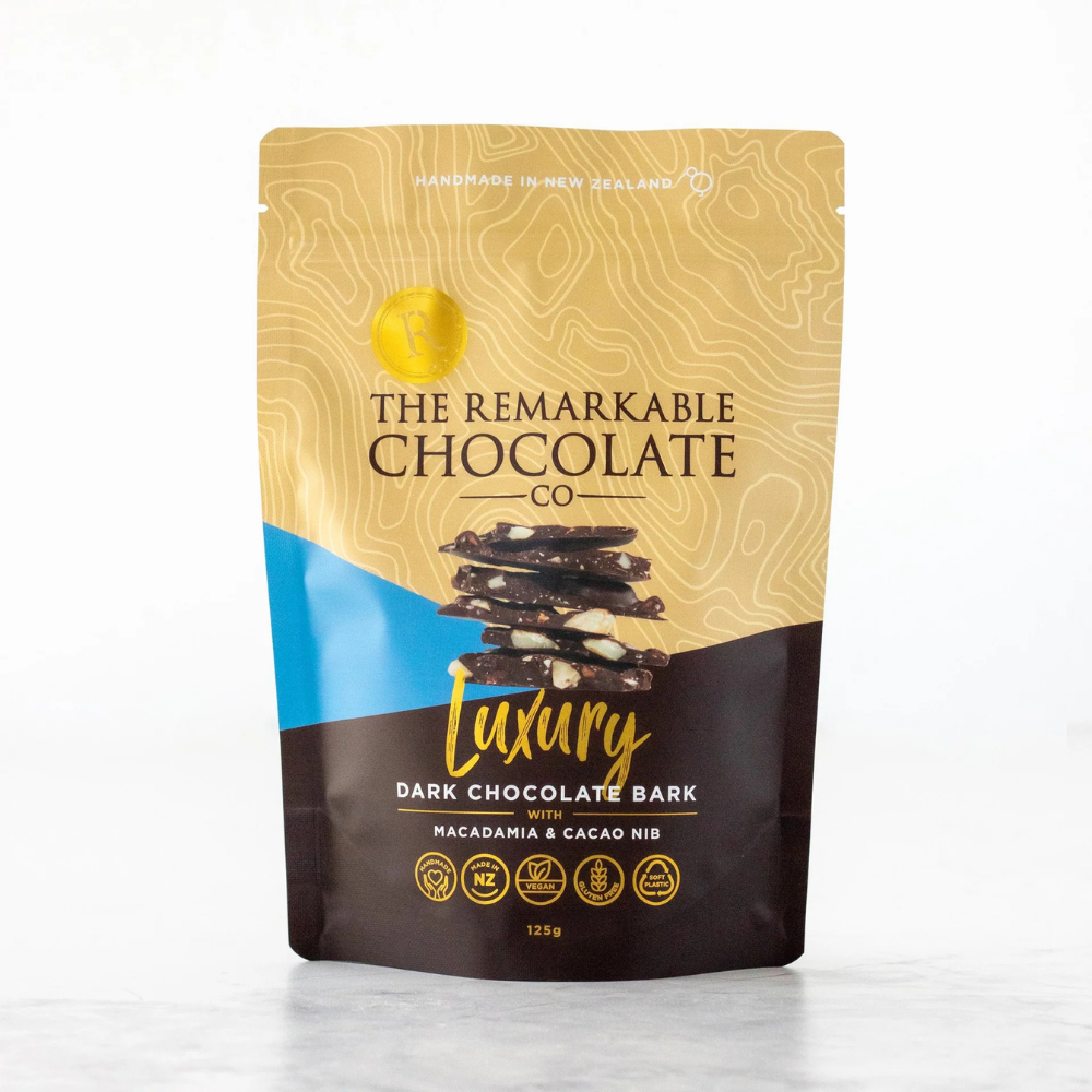 Remarkable Chocolate Bark Macadamia & Cacao Nib 125g