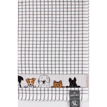Samuel Lamont Poli Dri Charcoal Dogs tea towel