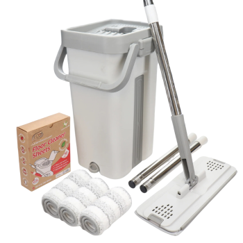 White Magic Flat Mop & Bucket Set