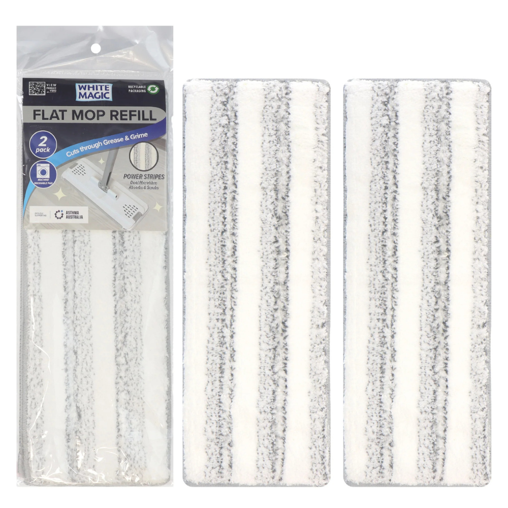 White Magic Flat Mop Refill Pack of 2