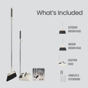 White Magic IndoorOutdoor Broom & Dustpan Set (1)