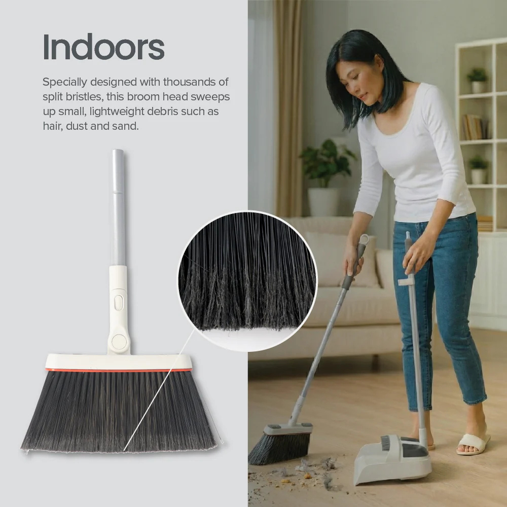 White Magic IndoorOutdoor Broom & Dustpan Set (7)
