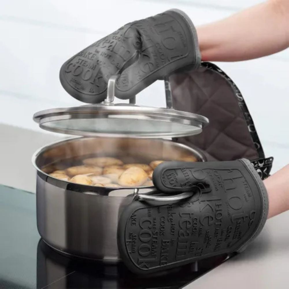 Zeal Silicone Double Oven Glove Black (1)