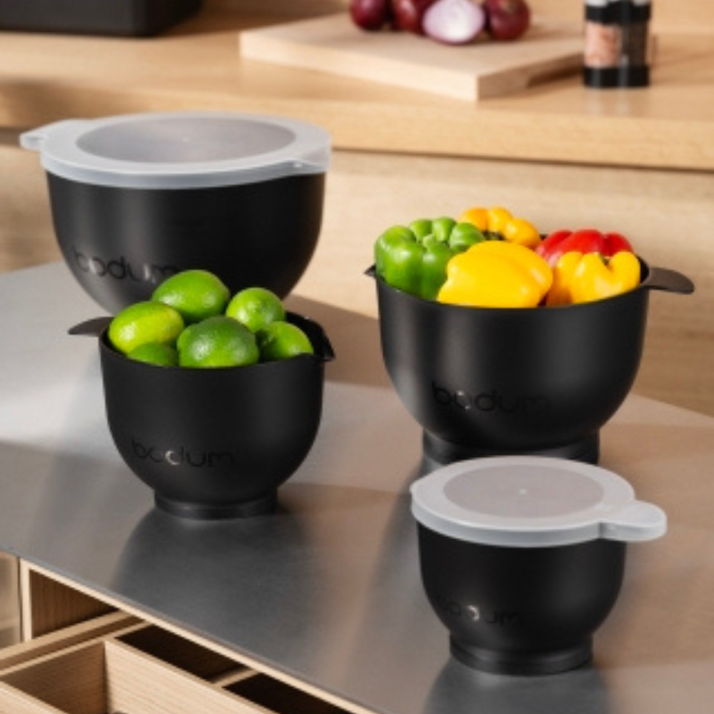 Bodum Bistro 4 Piece Mixing Bowl Set Black (3)