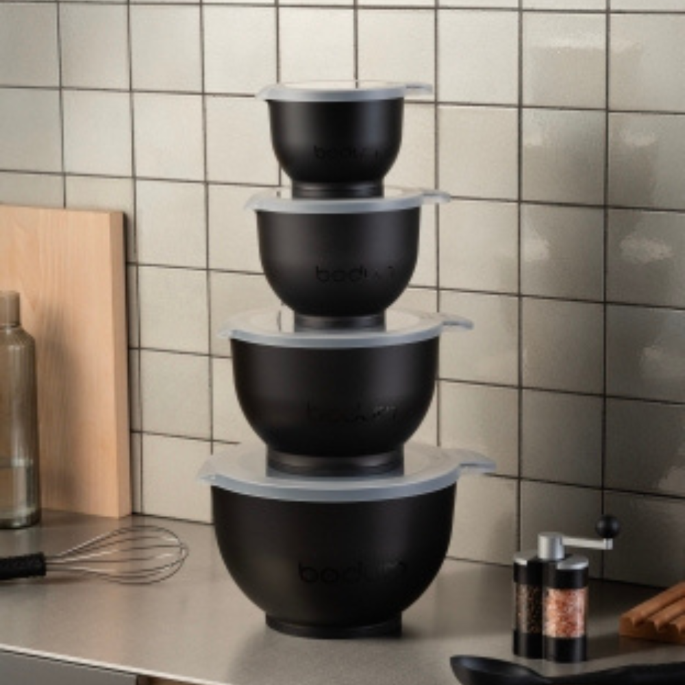 Bodum Bistro 4 Piece Mixing Bowl Set Black (5)