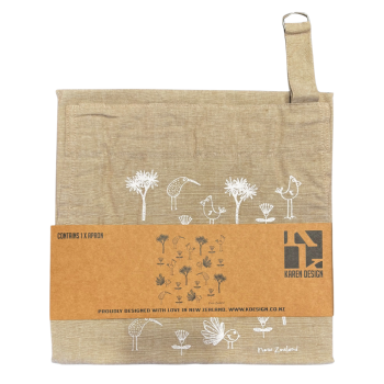 Karen Design Apron Natural NZ Birds