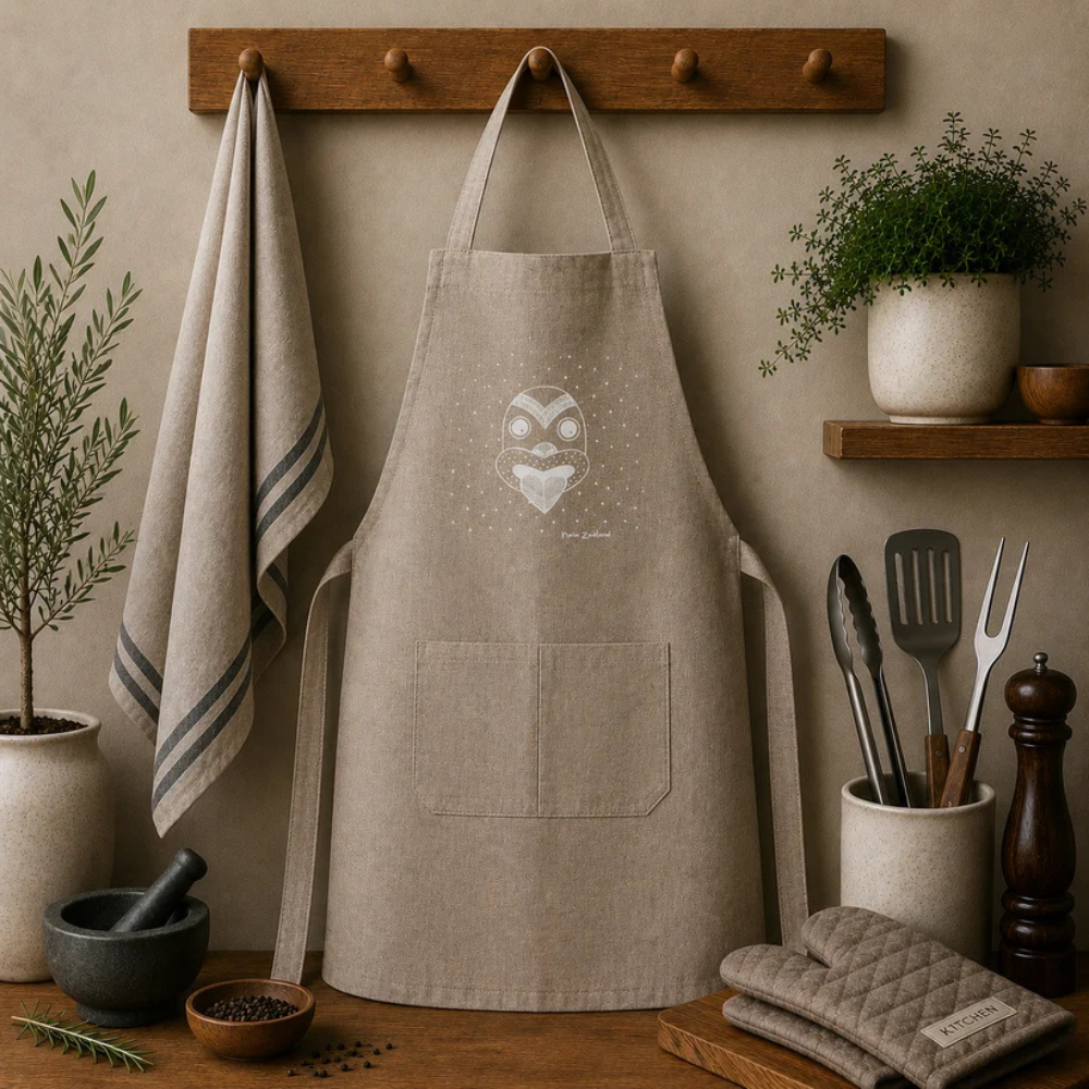 Karen Design Apron Natural NZ Tiki