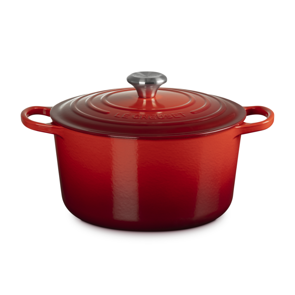 Le Creuset Round Deep Casserole 26cm Cerise (2)
