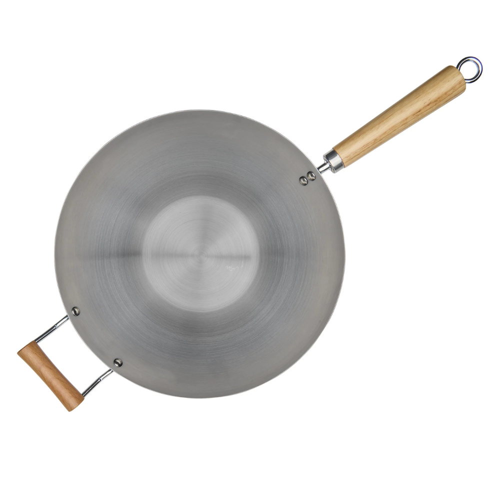 Pyrolux Carbon Steel Wok with Wood Handle 36cm (3)
