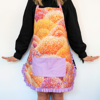Rose’s Dining Table Apron Orange Lilac (1)