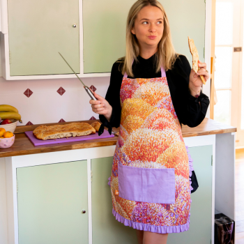 Rose’s Dining Table Apron Orange Lilac (5)
