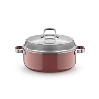 WMF Mineral Pro Round Roaster with Lid Rose Quartz 28cm