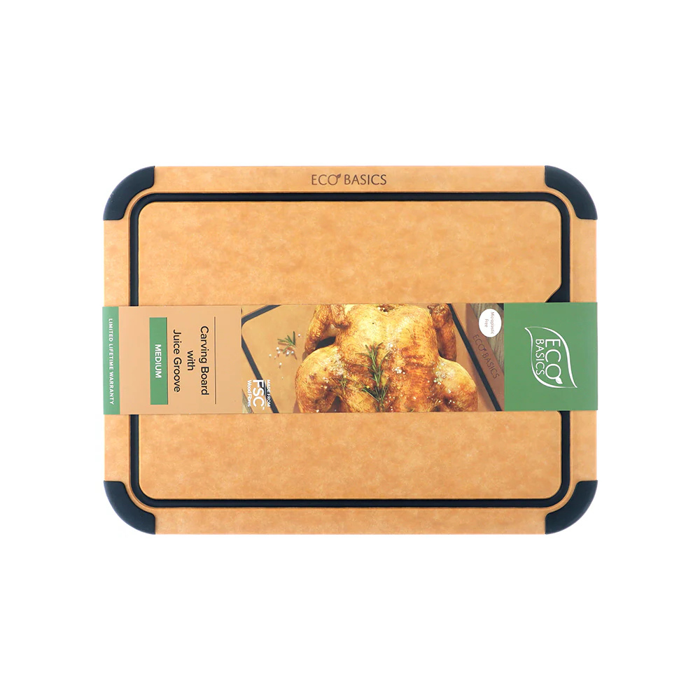 White Magic Eco Basics Carving Board with Groove Natural 37cm (2)