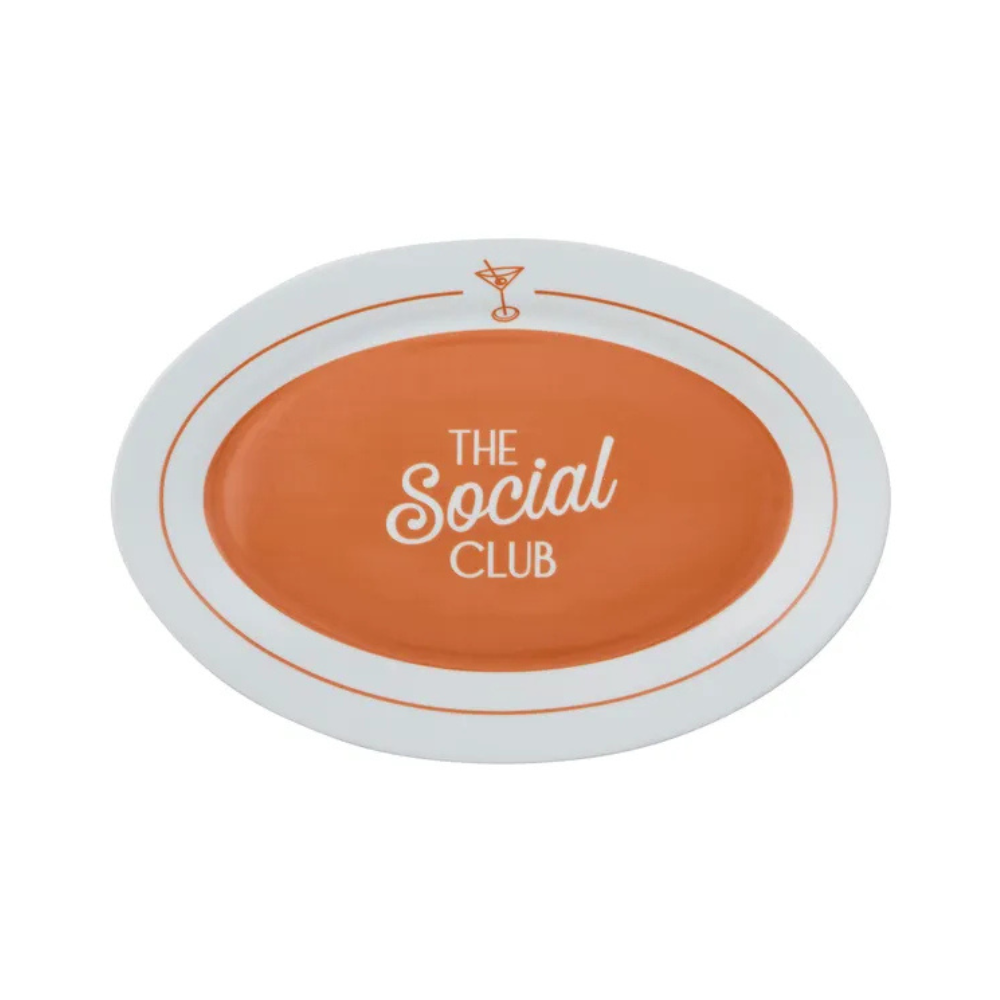 Assemble Social Ceramic Oval Platter Social Club 36cm