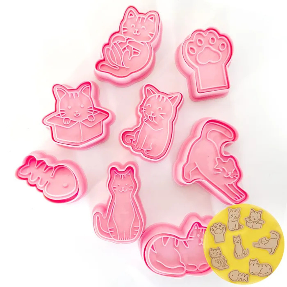 Cake Craft Cookie Cutters Cats Set of 8 (1)
