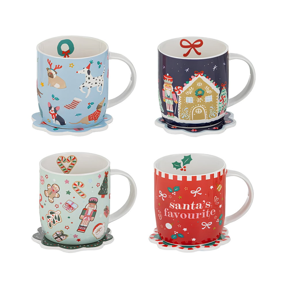 Ladelle Festive Fun Mug & Coaster Set (Assorted Designs) (1)