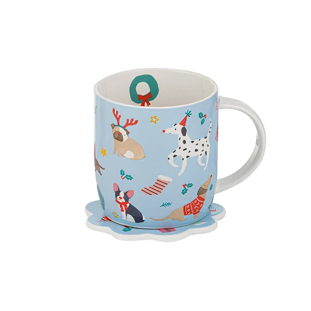 Ladelle Festive Fun Mug & Coaster Set (Assorted Designs) (2)