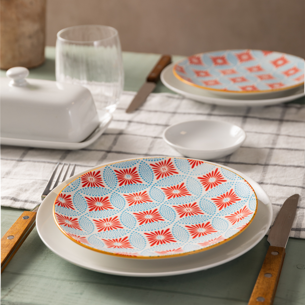 Mikasa Side Plate Blue Mosaic 18cm (8)