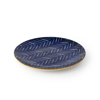 Mikasa Stoneware Side Plate Indigo Chevron 18cm