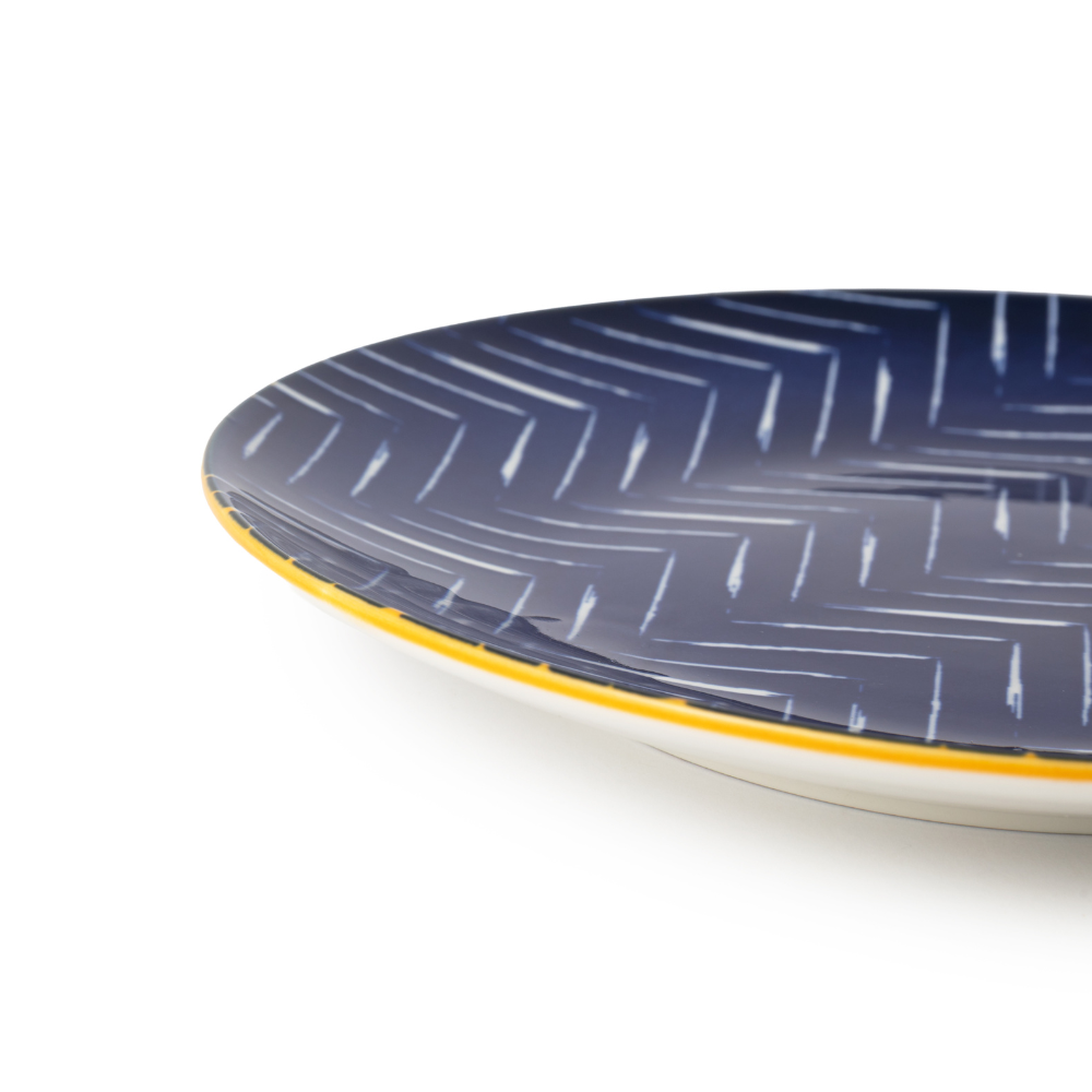 Mikasa Side Plate Indigo Chevron 18cm (3)