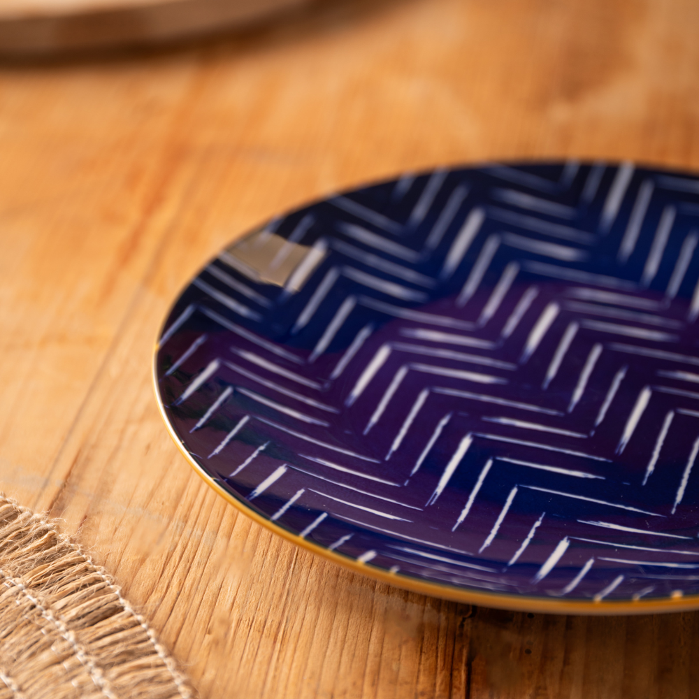 Mikasa Side Plate Indigo Chevron 18cm (6)